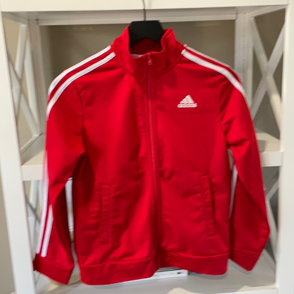 Adidas red track jacket sz M 10/12